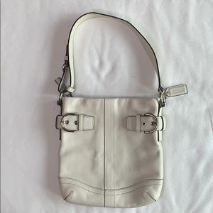 White leather Coach bag